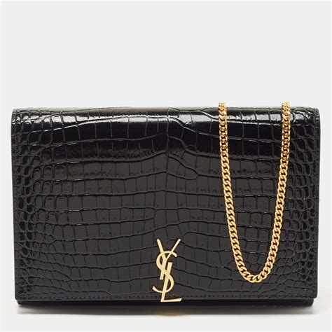 yves saint laurent croco|saint laurent croc embossed wallet.